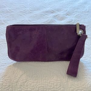 HOBO Purple Leather Wristlet Clutch